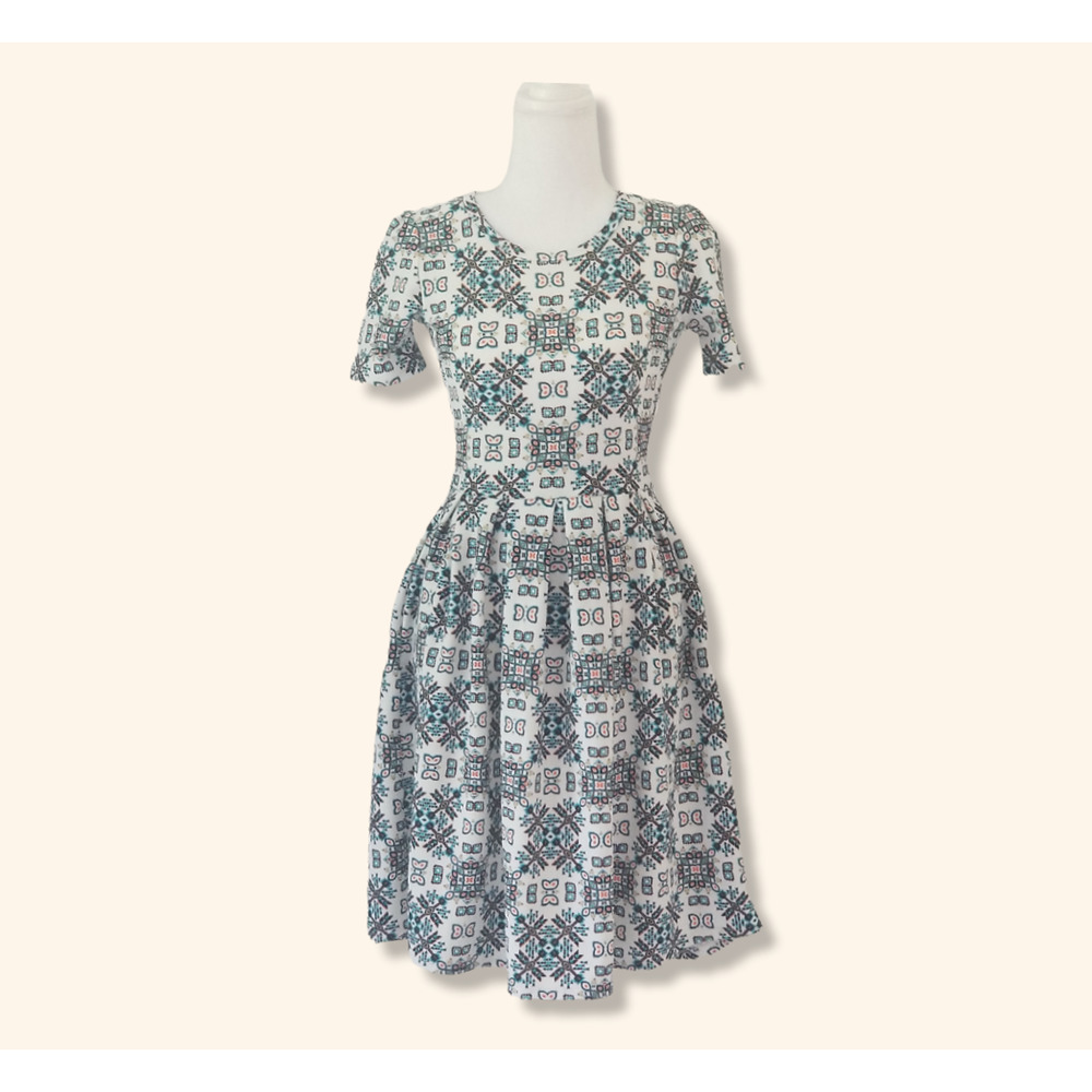 Vintage LulaRoe Amelia abstract multicolor dress - Size XXS